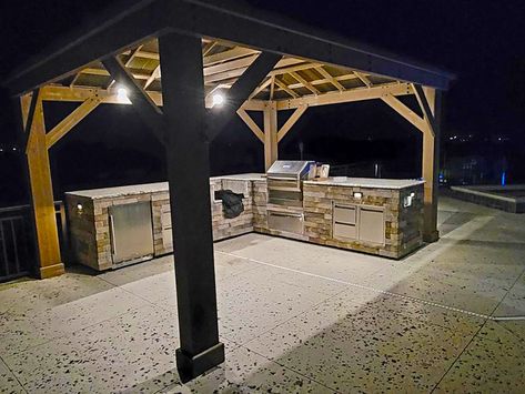 Perfect addition to complete our outdoor kitchen! - Yardistry Costco Gazebo, Screened In Porch Diy, Bbq Gazebo, Covered Outdoor Kitchens, Rustic Outdoor Kitchens, Outdoor Grill Area, Screened Gazebo, Outdoor Bbq Area, Grill Gazebo