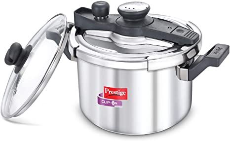 Prestige Svachh Clip-on 5 Litre Stainless Steel Pressure cooker, silver Ladle Holder, Stainless Steel Pressure Cooker, Pressure Cookers, Induction Cooktop, Gas Stove, Pressure Cooking, Pressure Cooker, The Prestige, Stainless Steel