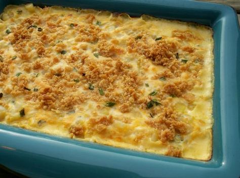 Golden Potato Casserole Potato Breakfast Casserole, Breakfast Potato Casserole, Breakfast Casserole Recipe, Potato Breakfast, Hot Sausage, Potatoe Casserole Recipes, Grandmas Recipes, Potluck Recipes, Breakfast Recipes Casserole