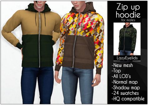 Men's Zip up hoodie Fall Clothes Men, Sims 4 Mac, Sims 4 Seasons, Sims 4 Men Clothing, Sims 4 Stories, Sims 4 Mm, Sims4 Clothes, Clothes Men, Sims 4 Collections