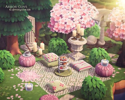 Pink Island, Animal Crossing 3ds, Forest Core, Animal Crossing Guide, Blossom Season, Animal Crossing Wild World, Deco Rose, Cherry Blossom Season, New Animal Crossing