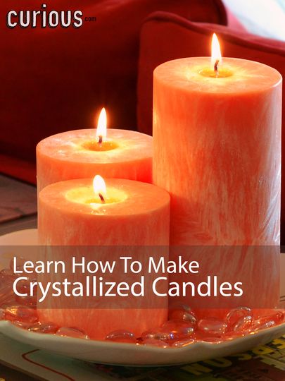 The O'Neil Sisters share the steps to making perfect crystallized pillar candles—from setting up molds to melting the wax. Great for home accents! How To Make Pillar Candles, Upcycled Candles, Pillar Candles Diy, Diy Candle Pillars, Make Homemade Candles, Pillar Candle Centerpieces, Candle Making Tutorial, Candle Upcycle, Pillar Candle Decor