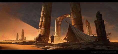 ArtStation - April-2018 illustration, waqas malik Desert Ruins, Desert Aesthetic, Illustration Process, Planets Art, Desert Art, Fantasy Setting, Game Inspiration, Fantasy Concept Art, Fantasy Aesthetic