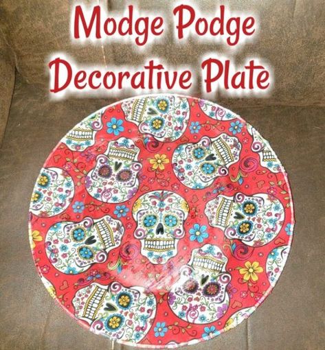 Modge Podge Dollar Tree Decorative Plate — CraftBits.com Modge Podge Glass, Dollar Tree Plates, Deco Podge, Decoupage Plates, Mod Podge Crafts, Group Crafts, Christmas Craft Projects, Wine Bottle Diy Crafts, Fun Christmas Decorations