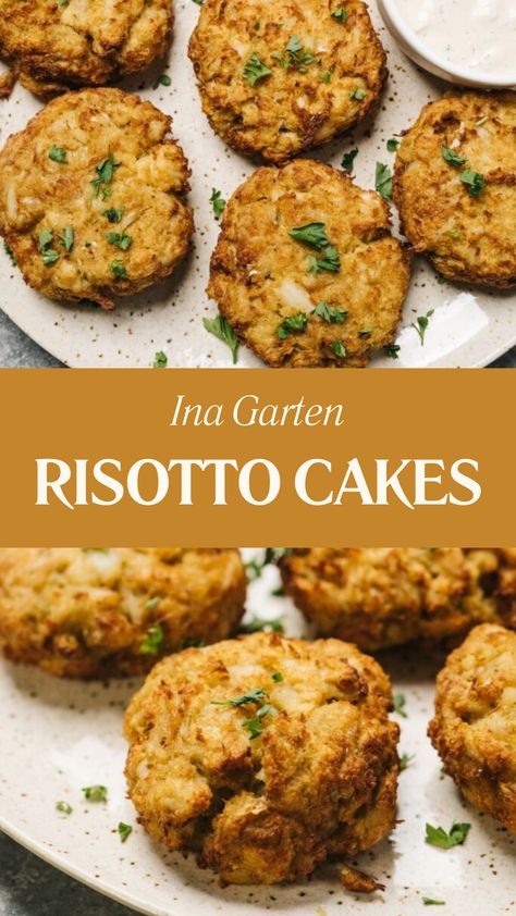 Ina Garten Risotto Cakes Fontina Cheese Recipes, Best Ina Garten Recipes, Risotto Cakes, Fall Eats, Ina Garten Recipes, Fontina Cheese, App Ideas, Arborio Rice, Fresh Chives