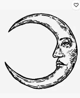 Moon With Face, Aa Tattoos, Beachy Tattoos, Tattoo Moon, Tattoos Inspo, Crescent Moon Tattoo, Vintage Moon, Easy Halloween Crafts, Paper Moon