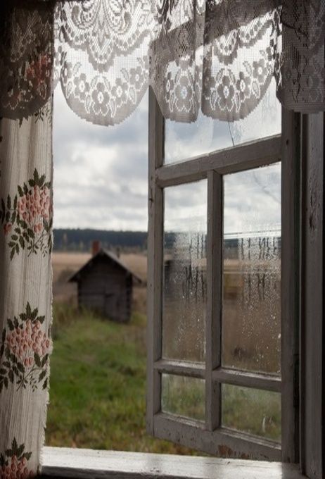 An Open Window, Looking Out The Window, Beautiful Windows, Lace Curtains, Window View, The Curtain, Country Charm, Open Window, Through The Window