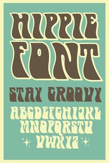 Hippie Lettering, Hippie Font, Funky Fonts, Doodle Alphabet, Groovy Font, Typography Alphabet, Popular Fonts, Aesthetic Fonts, Hand Lettering Alphabet