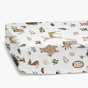 HawSkgFub Boho Woodland Animal Fitted Standard Crib Sheet for Baby Boy Girl, Neutral Forest Bear Deer Fox Toddler Mattress Cover, Soft Breathable Stretchy Nursery Bed Sheets Decor Kids Gift 52" x 28" Woodland Nursery Gender Neutral, Forest Baby Rooms, Forest Friends Nursery, Baby Deer Nursery, Bed Mattresses, Baby Boy Nursery Woodland, Nursery Bed, Nature Nursery, Forest Nursery Decor