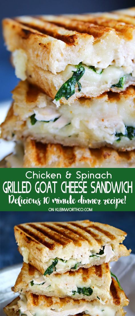 Grilled Goat Cheese, Goat Cheese Sandwich, Fall Sandwiches, Spinach Sandwich, Goat Cheese Stuffed Chicken, Food Vibes, Dinner Favorites, Goat Cheese Recipes, Chicken Spinach