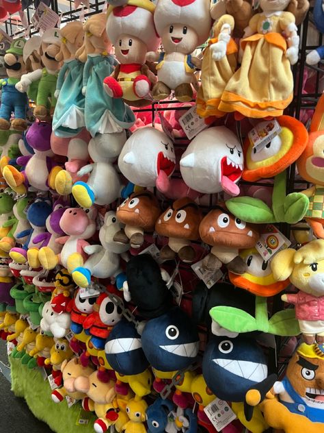 Super Mario Plushies, Room Plushies, Mario Merch, Mario Plushies, Nintendo Plush, Japan Living, Mario Plush, Lego Mario, Nintendo Store