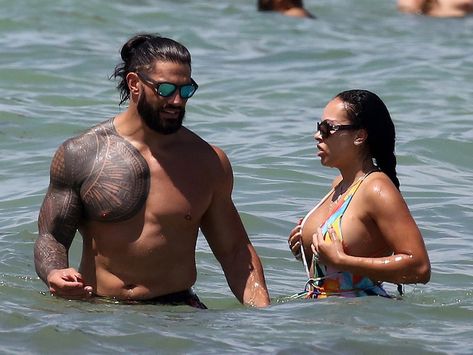 Roman Reigns Wife, Roman Reigns Family, Cj Perry, Roman Reigns Shirtless, The Shield Wwe, Wwe Superstar Roman Reigns, Wrestling Posters, Hot Beach, Entertainment Tonight