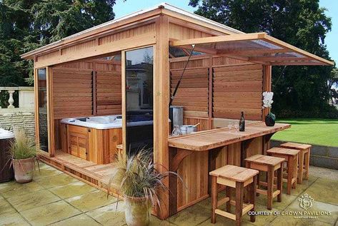 Outdoor Jacuzzi, Screened Pool, Design Per Patio, Hot Tub Patio, Outdoor Hot Tub, Hot Tub Gazebo, Bar Exterior, Tub Enclosures, Bar Shed