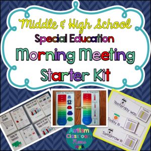 Morning meeting should be just as engaging in middle and high school special education classrooms as it is in elementary and preschool classes.  But finding age-appropriate activities can be tough for older students.  This kit will get you started. High School Special Education Classroom, Calendar Skills, Middle School Special Education, High School Special Education, Running Group, Life Skills Classroom, School Morning, Self Contained Classroom, Morning Activities