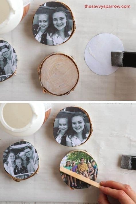 Easy Diy Christmas Gift, Diy Photo Ornaments, Picture Christmas Ornaments, Ornaments Diy Kids, Diy Christmas Gift Ideas, Gift Ornaments, Ornaments Ideas, Picture Ornaments, Easy Diy Christmas Gifts