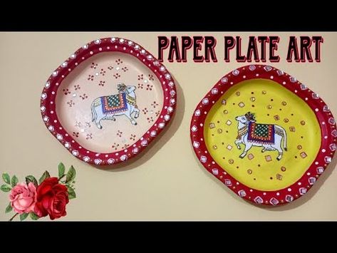 (33) Amazing Disposal Plates diy | Plate Wall Art | Paper Plate | Home Decor | anicrafts - YouTube Paper Plate Art, Pichwai Art, Plate Painting, Wall Art Paper, Craft From Waste Material, Plate Wall Art, Plates Diy, Plate Wall, How To Craft