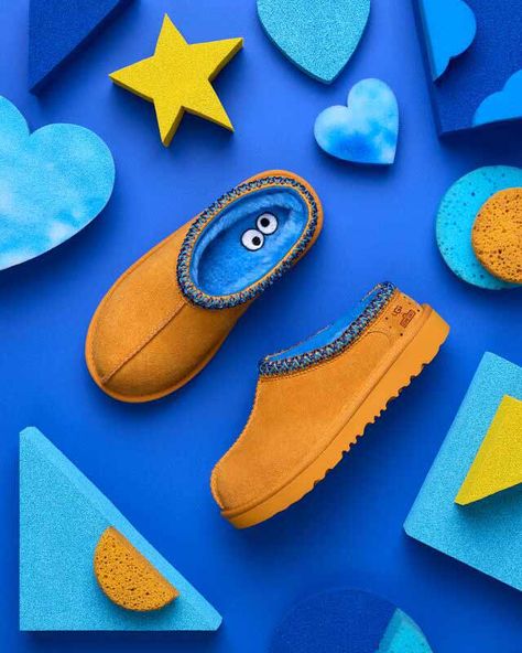 The Wait Is Over! Shop UGG X Sesame Street Professor Fashion, Funny Slippers, Elmo Cookies, Cute Uggs, Fun Slippers, Brown Slippers, Tasman Slippers, Pretty Sneakers, Ugg Tasman Slippers