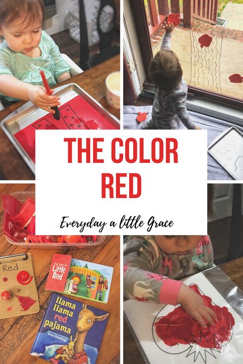 Teaching Colors Preschool, Red Day Activity, Color Red Activities, Color Lesson Plans, Tot School Themes, Red Week, Color Activities For Toddlers, Activities For One Year Olds, Preschool Color Activities