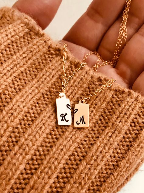 Sister Necklace Set, Mothers Gifts, Friendship Necklace, Custom Initial Necklace, Sister Necklace, Best Friend Jewelry, Best Friend Necklaces, Gifts For Your Sister, Friendship Necklaces