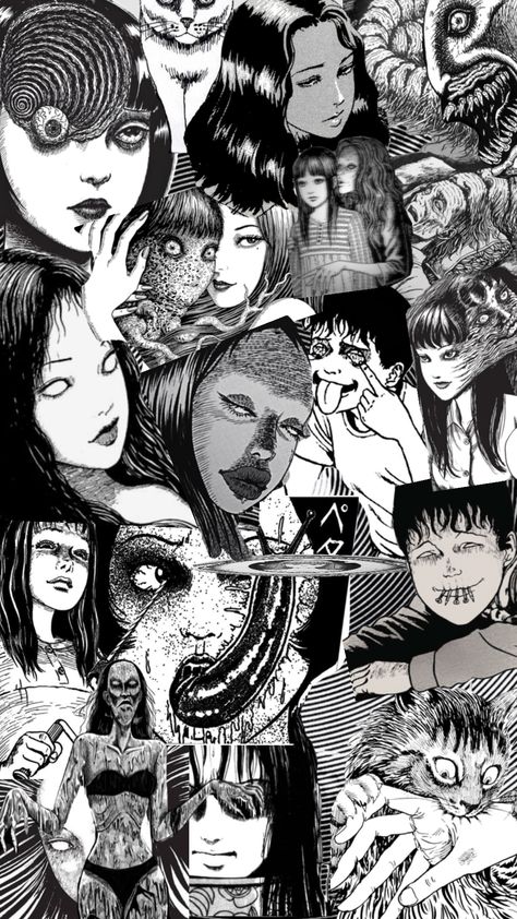 #myfirstshuffle #junjiito #maniac #wallpaper #collagewallpaper Maniac Wallpaper, Junji Ito Wallpaper, Junji Ito Maniac, Japanese Horror, Junji Ito, Pretty Wallpapers Backgrounds, Wallpaper Ideas, Wall Collage, Pretty Wallpapers