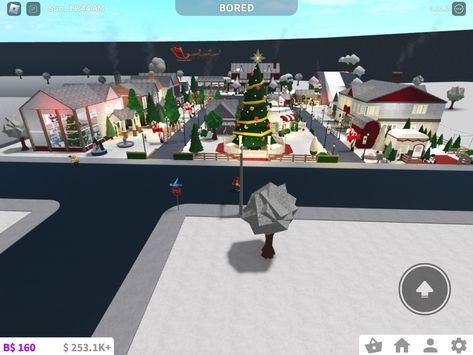 Bloxburg Christmas Town, Christmas Village Layout, Village Layout, Bloxburg Christmas, Bloxburg Codes, House Bloxburg, Christmas Festival, My First Christmas, Christmas Town