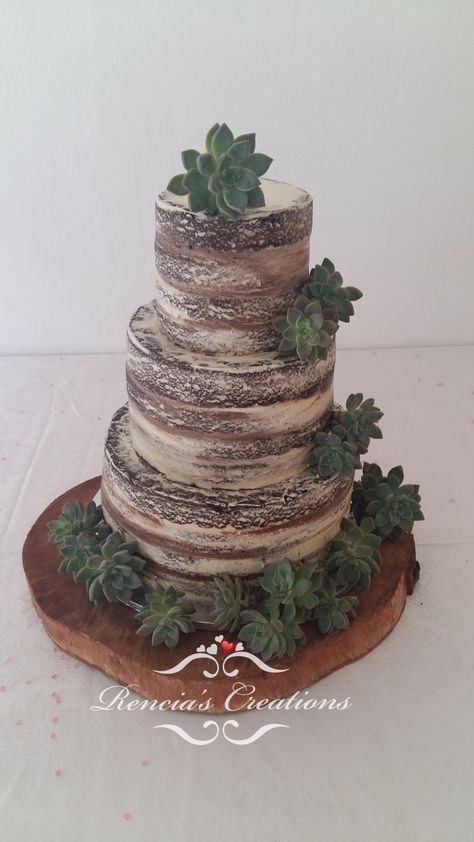 All Chocolate cake with Chocolate mousse filling & fresh succulents. Chocolate Mousse Wedding Cake, All Chocolate Cake, Woodland Cakes, Chocolate Grooms Cake, Wedding Cakes Rustic Vintage, Moose Birthday, Chocolate Mousse Filling, Chocolate Hills, Mousse Filling