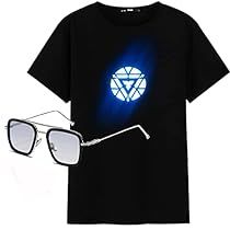 Tony Stark Sunglasses, Arc Reactor, Led Logo, Iron Man Tony Stark, Black Costume, Table Led, T Shirt Image, Star Shirt, Women's Costumes