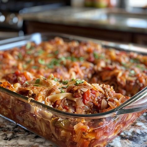 Cabbage And Sausage Casserole Recipes, Stuffed Cabbage Casserole Recipes, Cabbage Casseroles, Stuffed Cabbage Casserole, Cooktop Cove, Quick Casseroles, Cabbage Casserole Recipes, Easy Casserole Dishes, Cabbage Roll Casserole