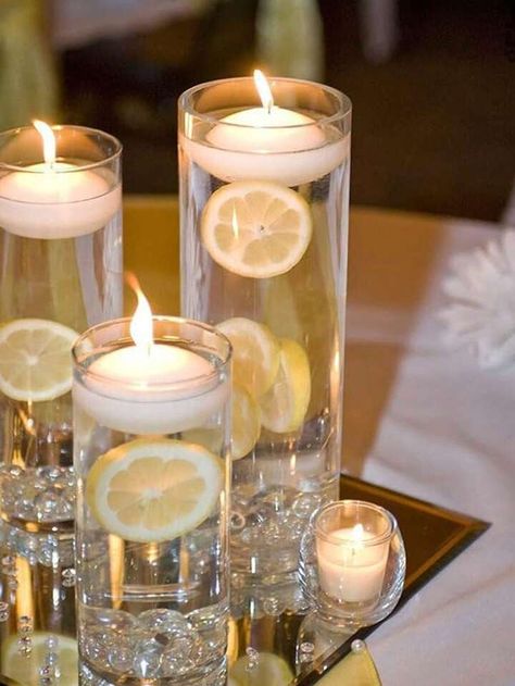 Candle Centerpieces Birthday, Floating Candles For Pool, Restaurant Centerpieces, Floating Pool Candles, White Floating Candles, Romantic Candlelight Dinner, Candles Romantic, Centerpieces Birthday, Floating Candle Centerpieces Wedding