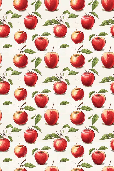 12x12in - 300 dpi - Personal and Small Commercial Use iPhone Wallpaper - Digital Print Art - Decoration Apple Fruit Wallpaper Aesthetic, Apple Fruit Wallpaper, Paper Fruit, Season Aesthetic, Pattern Fruit, Aesthetic Dream, Background Cute, Fruit Wallpaper, Hippie Wallpaper