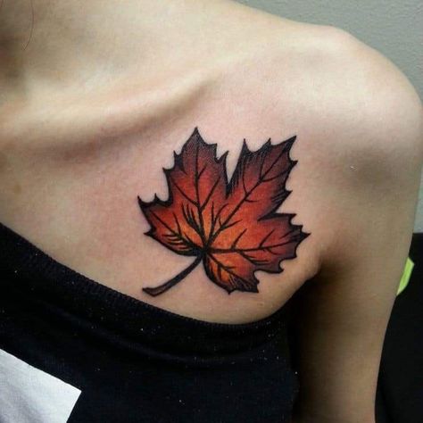 Leaf Tattoo Ideas, Maple Leaf Tattoos, Fall Leaves Tattoo, Pumpkin Tattoo, Autumn Tattoo, Leaf Tattoo, Witch Tattoo, Creepy Tattoos, Octopus Tattoo