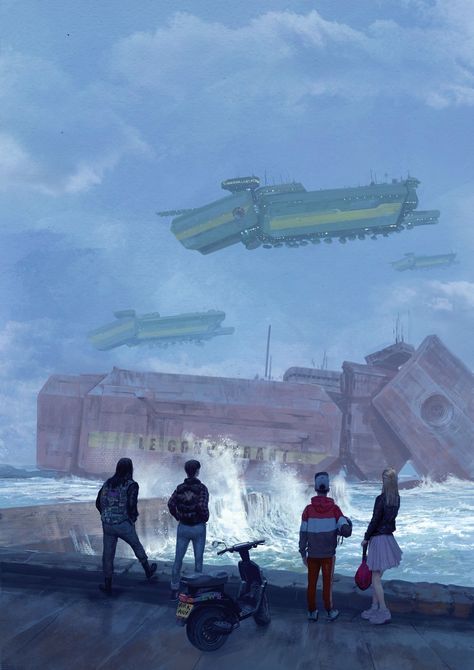 Things From The Flood, Marc Simonetti, Simon Stalenhag, Tales From The Loop, Apocalyptic Art, Post Apocalyptic Art, Sci Fi Environment, Arte Cyberpunk, The Flood