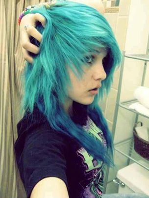 Soul Stealer, Heir Style, Soft Grunge Hair, Emo Scene Hair, Scene Girl, Colour Hair, Teal Hair, Emo Girl, Gorgeous Hairstyles