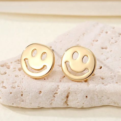 Cute Gold Happy Smiley Face Unisex Stud Earrings New Bundle & Save - Enjoy 20% Off When You Purchase Two Or More Items From My Closet! Plated Alloy Weight: 3g You Can Find The Frowny Face Version In My Closet As Well. The Silver Options Are Coming Soon! Tags: Gender Neutral, Y2k, 90s, Retro, Funny, Fun, Silly, Goofy, Emoji, Trendy, Contemporary, Minimalist, Modern, Chic, Casual, Second Hole, Unisex Goofy Emoji, Frowny Face, Glitter Reindeer, Happy Smiley Face, Round Dangle Earrings, Silly Goofy, Amethyst Studs, Retro Funny, Mini Studs