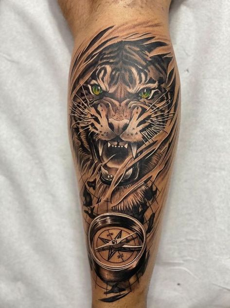 Loin Tattoos, Tato Lingkaran, Aum Tattoo, Tiger Face Tattoo, Calf Tattoo Men, Alas Tattoo, Band Tattoos For Men, Half Sleeve Tattoos Drawings, Full Leg Tattoos