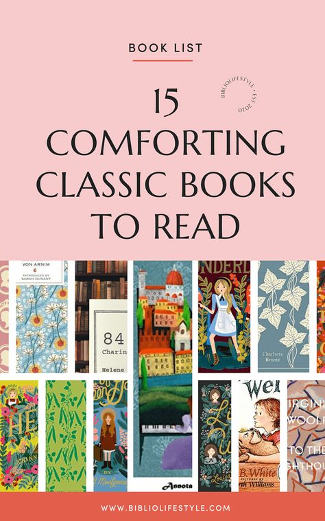 Comfort Books To Read, List Of Classic Books To Read, Must Read Classic Books, Easy Classics To Read, Classics Reading List, Cottage Core Books, Classic Books To Read List, Bullet Journal Reading List, Classic Books List