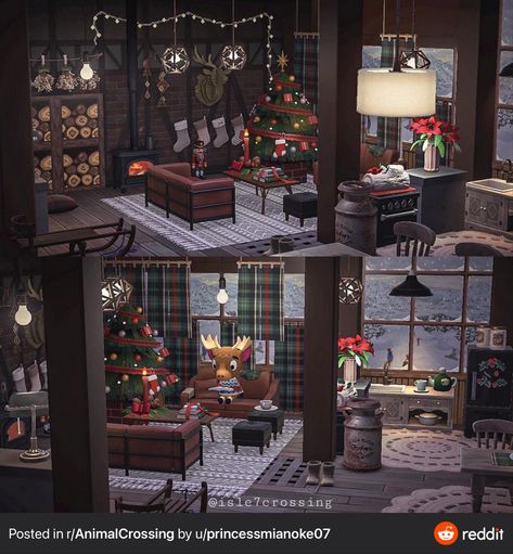 Winter Room Design, Fae Farm, Acnh Interior, Acnh Christmas, Animale Crossing, Cozy Winter Cabin, Snowy Cabin, Cozy Gaming, Cabin In The Mountains