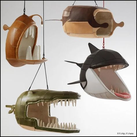 Underwater Creature Hanging Chairs in Porky Hefer’s Monstera Deliciosa – if it's hip, it's here Kids Hanging Chair, Kule Ting, Hanging Chairs, Underwater Creatures, Monstera Deliciosa, Funky Furniture, Global Design, Classic Furniture, African Design