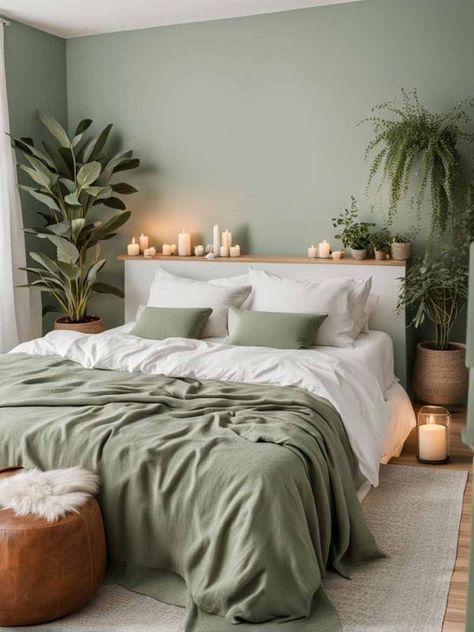 Pale Green Bedrooms, Green Paint Colors Bedroom, Bedroom Color Scheme Ideas, Bedroom Color Palette, Guest Room Colors, Color Scheme Ideas, Green Wall Color, Beautiful Bedroom Colors, Green Bedroom Decor