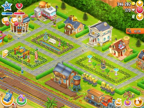 Hay Day Train Station Design, Hay Day Town Design Ideas, Hayday Town Design, Hayday Farm Design Easy, Hay Day Farm Design Ideas, Hay Day Design, Hay Day Farm Design, Hay Day Cheats, Hayday Farm Design