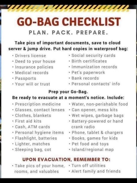 Evacuation Bag Checklist, Evacuation Bag, Emergency Preparedness Binder, Emergency Go Bag, Survival Skills Emergency Preparedness, Personal Hygiene Items, Emergency Preparedness Food, Emergency Binder, Emergency Prepardness