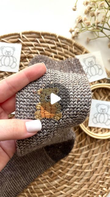 Stitchin With Samantha on Instagram: "🧸🍁Teddy Bear Fall - Can we make it a thing??

I saw some viral socks from American Eagle with Fall bears and had this crazy idea and stitched it up quickly today… I’m in love!!!

I made this pattern available in my shop as a stick & stitch pack & printable sheet.🥹

Comment ✨Pumpkin Bear✨ if you need help with the link!

#fall #bears #embroidery #embroidered #diyembroidery #diycrafts #fallcrafts #autumn #cozy #cozycrafts #diysocks #embroideredclothing #handembroidery" Teddy Bear Embroidery, Embroidery Socks, Bear Embroidery, Diy Socks, Socks Pattern, Sock Patterns, Embroidered Clothes, Autumn Cozy, A Stick