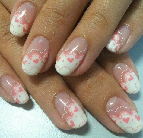 aesthetic, pink, red, coquette nails Kawaii Nail Art, Really Cute Nails, Soft Nails, Kawaii Nails, Cute Nail Art, Manicure Y Pedicure, Dream Nails, Funky Nails, Pretty Acrylic Nails