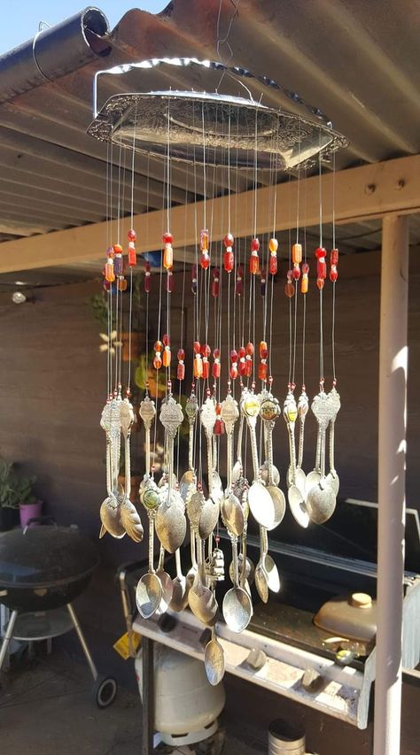 Spoons Diy, Spoon Craft, Wind Chimes Craft, Spoon Crafts, Spoon Collection, House Organisation, Diy Jewelry Display, Vintage Spoons, Lost Art