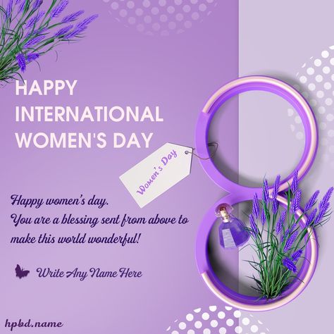 Happy International Womens Day Card With Name Edit Happy International Womens Day Card, Womens Day Card, Happy Women's Day Card, International Women's Day Wishes, Barbie Girl Doll, Happy International Womens Day, Happy Valentines Day Pictures, March Gifts, Name Edit