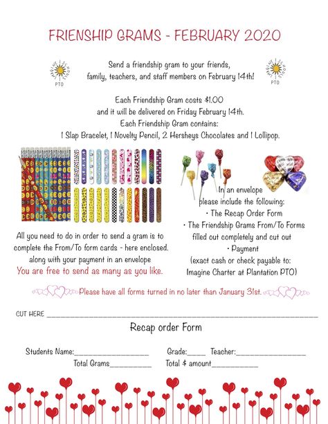 Friendship Grams For School, Pto Valentines Day Fundraiser, Valentine’s Day Fundraiser, Valentine Grams Fundraiser, Valentines Day Fundraiser Ideas, Elementary School Fundraisers, Friendship Valentines, Elementary Valentines, Valentines Flyer