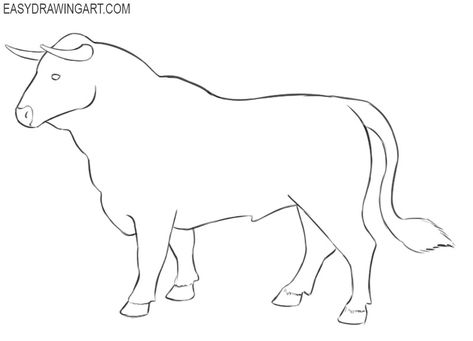 How to Draw a Bull | Easy Drawing Art Bull Drawing Easy, Bull Drawing Simple, Western Drawings Simple, Bull Art Drawing, Bull Drawing, Cow Sketch, Drawing Easy Step By Step, Very Easy Drawing, Labyrinth Game