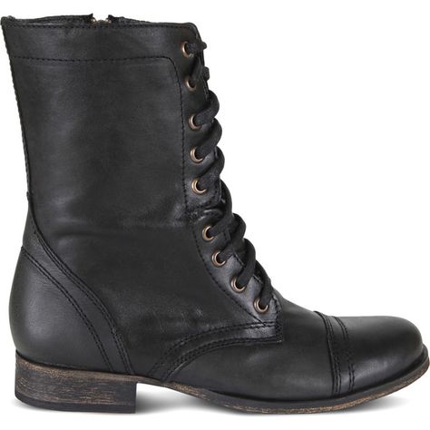 Steve Madden Women's Troopa Boots (125 AUD) ❤ liked on Polyvore featuring shoes, boots, black, steve madden, black boots, black military boots, black shoes and black combat boots Black Army Boots, Black Military Boots, Boots Steve Madden, Madden Boots, Army Boots, Black Army, Steve Madden Boots, Trendy Boots, Black Combat Boots