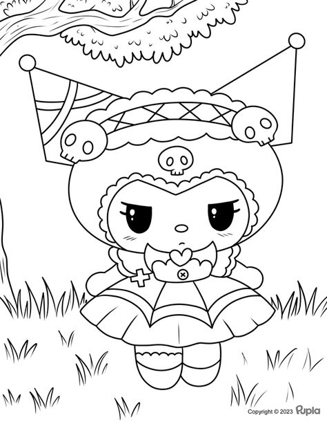 Kuromi Being Sad Under a Tree Coloring Page Under A Tree, Coloring Page Ideas, Page Ideas, A Tree, Coloring Page, Coloring Pages, Colouring Pages