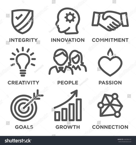 Company Core Values Outline Icons for Websites or Infographics Black and White #Ad , #ad, #Values#Outline#Company#Core Integrity Tattoo, Company Core Values, Cool Symbols, Phoenix Tattoo Design, People Icon, Company Values, Web Icons, Business Icon, Business Icons